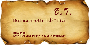 Beinschroth Tália névjegykártya